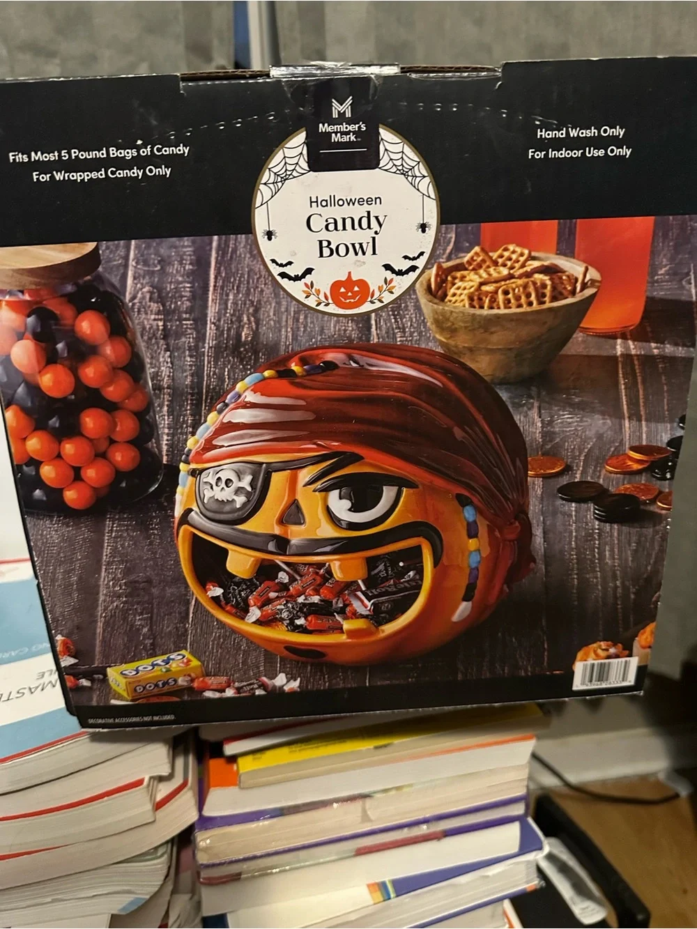 Member's Mark Halloween Pirate Candy Bowl - Orange